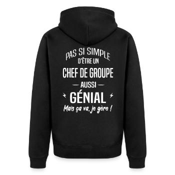 Chef de groupe - Veste à capuche bio Premium Unisexe - noir - Dos - Nico (187cm)