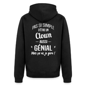 Clown - Veste à capuche bio Premium Unisexe - noir - Dos - Nico (187cm)