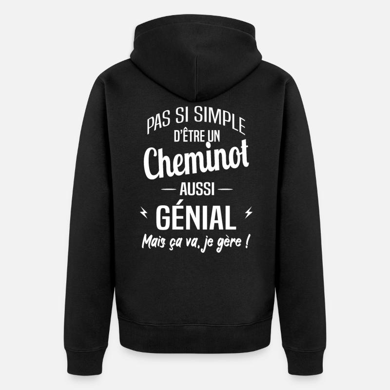 Cheminot - Veste à capuche bio Premium Unisexe - noir