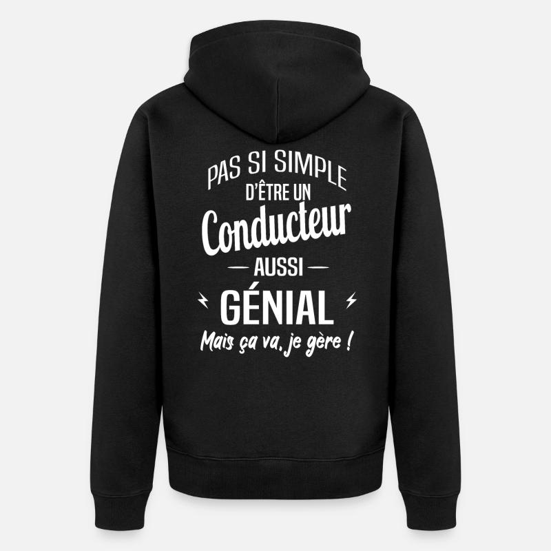 Conducteur - Veste à capuche bio Premium Unisexe - noir