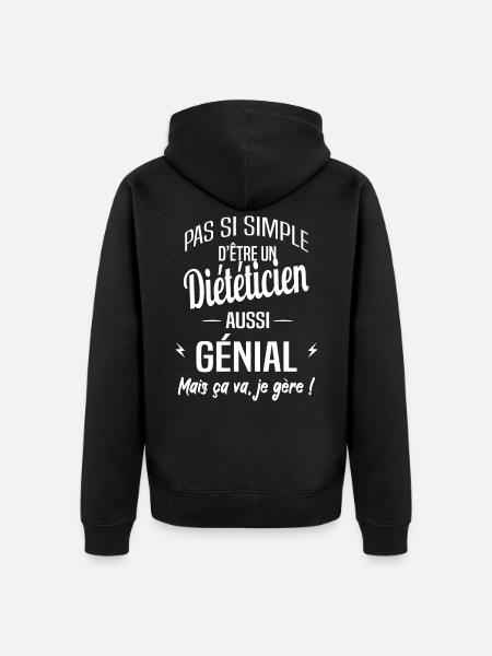 Diététicien - Veste à capuche bio Premium Unisexe - noir