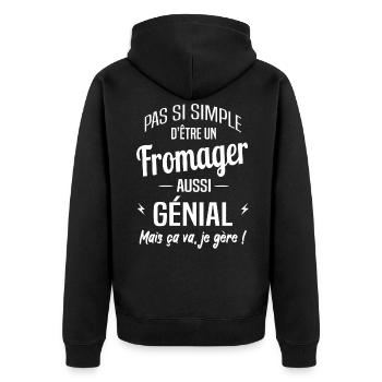 Fromager - Veste à capuche bio Premium Unisexe - noir - Dos - Nico (187cm)