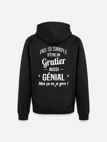 Grutier - Veste à capuche bio Premium Unisexe - noir
