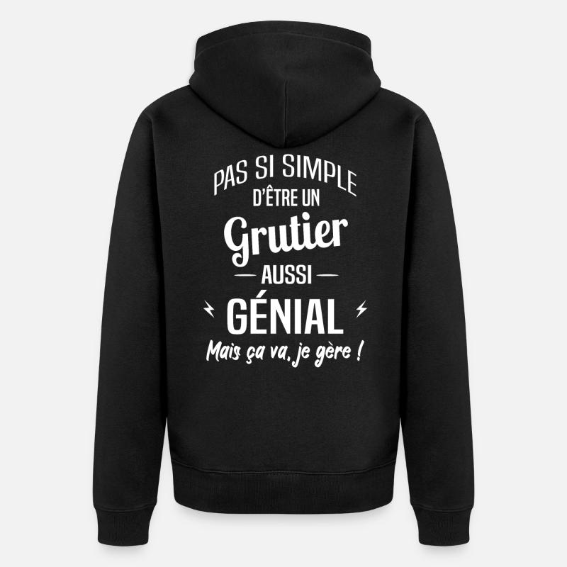 Grutier - Veste à capuche bio Premium Unisexe - noir