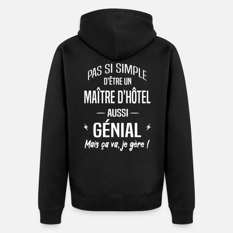 Maître d'hôtel - Veste à capuche bio Premium Unisexe - noir