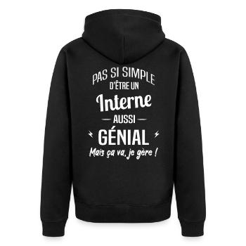 Interne - Veste à capuche bio Premium Unisexe - noir - Dos - Nico (187cm)