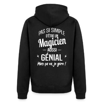 Magicien - Veste à capuche bio Premium Unisexe - noir - Dos - Nico (187cm)