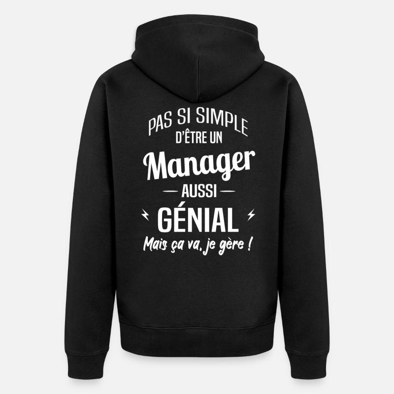 Manager - Veste à capuche bio Premium Unisexe - noir