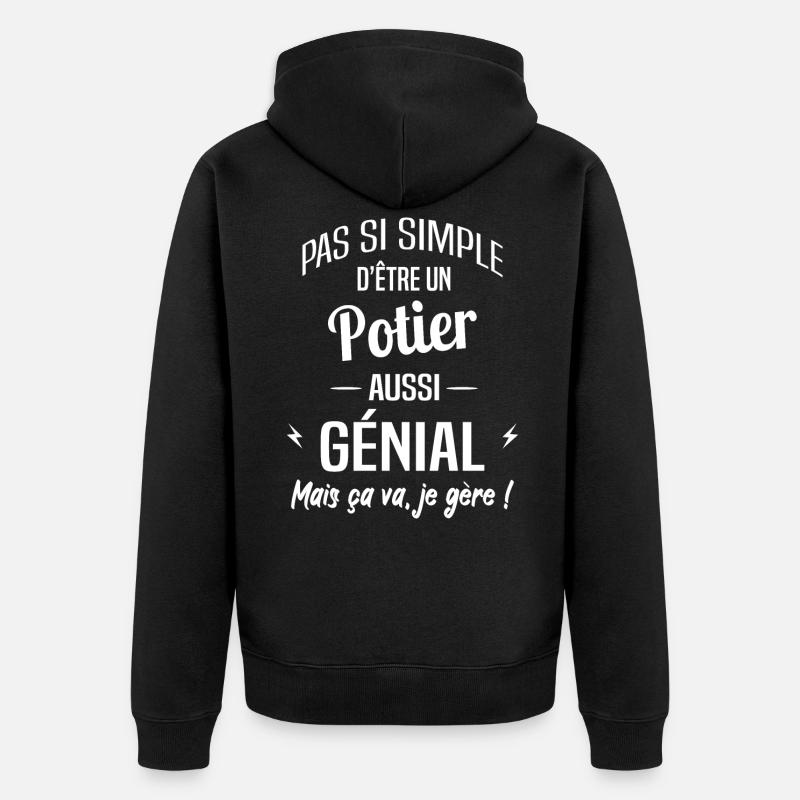 Potier - Veste à capuche bio Premium Unisexe - noir