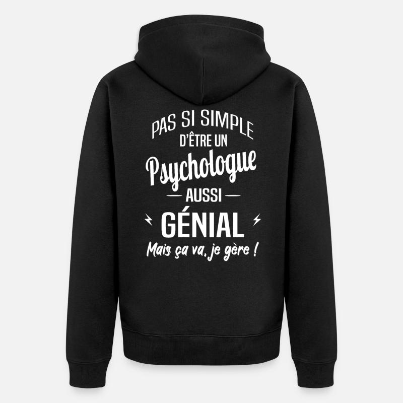 Psychologue - Veste à capuche bio Premium Unisexe - noir