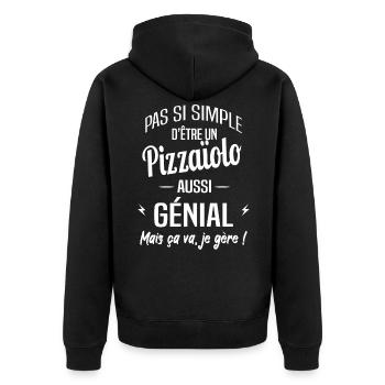 Pizzaïolo - Veste à capuche bio Premium Unisexe - noir - Dos - Nico (187cm)