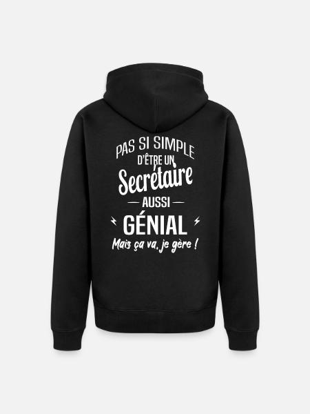 Secrétaire - Veste à capuche bio Premium Unisexe - noir