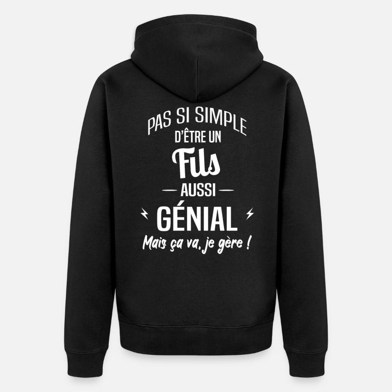 Fils - Veste à capuche bio Premium Unisexe - noir