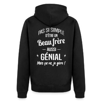 Beau frère - Veste à capuche bio Premium Unisexe - noir - Dos - Nico (187cm)