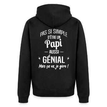 Papi - Veste à capuche bio Premium Unisexe - noir - Dos - Nico (187cm)