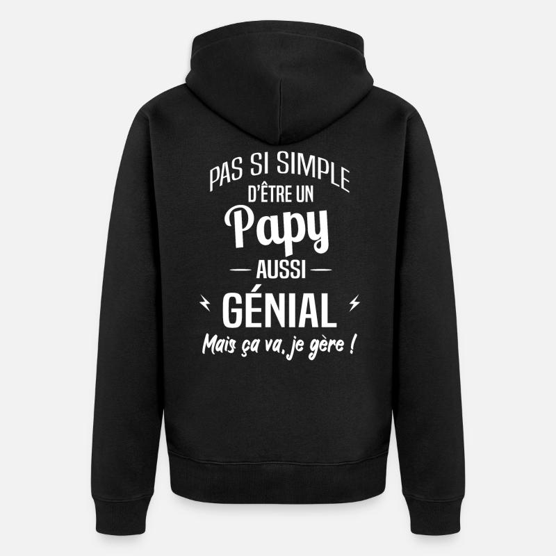 Papy - Veste à capuche bio Premium Unisexe - noir