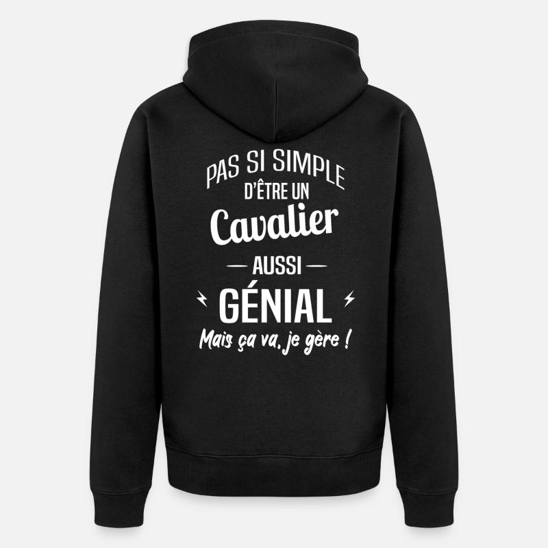 Cavalier - Veste à capuche bio Premium Unisexe - noir