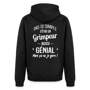 Grimpeur - Veste à capuche bio Premium Unisexe - noir - Dos - Nico (187cm)