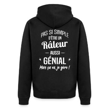 Râleur - Veste à capuche bio Premium Unisexe - noir - Dos - Nico (187cm)