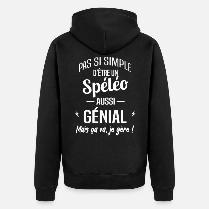 Spéléo - Veste à capuche bio Premium Unisexe - noir