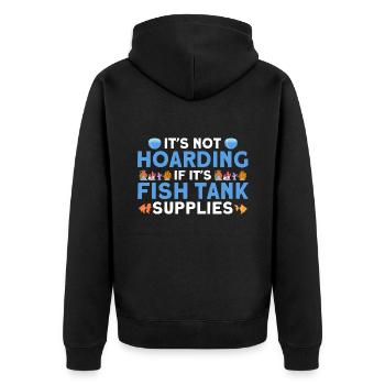 Aquarist Kein Horten von Aquarienzubehör Geschenk - Unisex Premium Bio Zip Hoodie - Schwarz - Hinten - Nico (187cm)