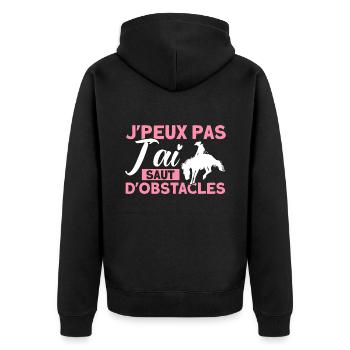 Pferde Reiter Pferd Geschenk - Unisex Premium Bio Zip Hoodie - Schwarz - Hinten - Nico (187cm)