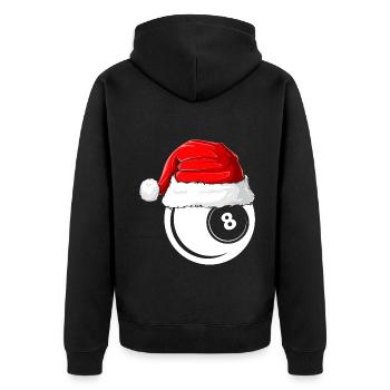 Xmas Weihnachtsmütze Weihnachts Billard - Unisex Premium Bio Zip Hoodie - Schwarz - Hinten - Nico (187cm)