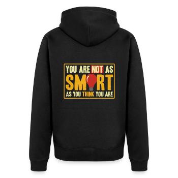 Irony Black Humor Sarcastic Gift - Unisex Premium Organic Zip Hoodie - black - Back - Nico (187cm)