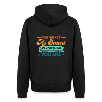 Irony Black Humor Sarcastic Gift - Unisex Premium Organic Zip Hoodie - black - Back - Nico (187cm)