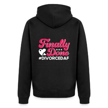 Scheidung Ex Partner Auflösung der Ehe Geschenk - Unisex Premium Bio Zip Hoodie - Schwarz - Hinten - Nico (187cm)