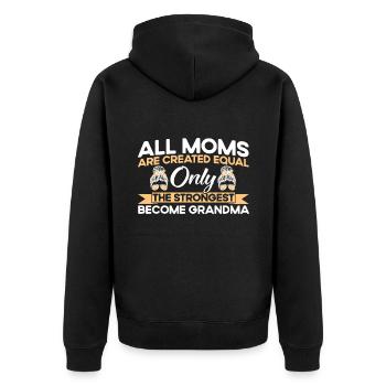 Nur die Stärksten Mutter & Großmutter Geschenk - Unisex Premium Bio Zip Hoodie - Schwarz - Hinten - Nico (187cm)