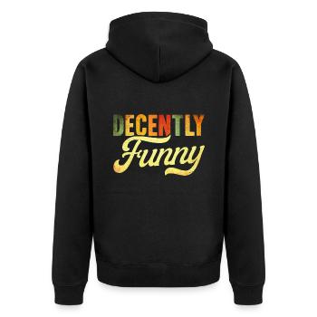 Black Humor Sarcasm Irony Gift - Unisex Premium Organic Zip Hoodie - black - Back - Nico (187cm)