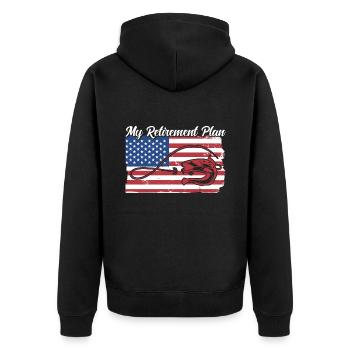My Retirement Plan Catfish Fishing Gift - Unisex Premium Organic Zip Hoodie - black - Back - Nico (187cm)