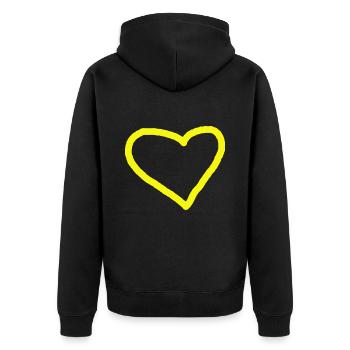 Heart Yellow Gift Idea Heart Love In Love - Unisex Premium Organic Zip Hoodie - black - Back - Nico (187cm)