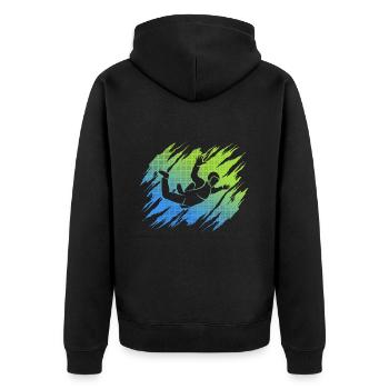 Fallschirmspringen Fallschirmspringer Fallschirm - Unisex Premium Bio Zip Hoodie - Schwarz - Hinten - Nico (187cm)