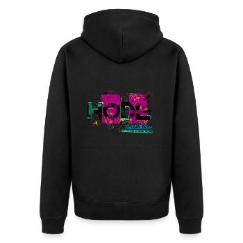 Bitcoin 2023 (Miami) - The Future is Now, Miami - Unisex Premium Organic Zip Hoodie - black - Back - Nico (187cm)