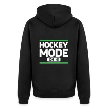 Hockey Mode On Hockey Player Field Hockey - Unisex Premium Organic Zip Hoodie - black - Back - Nico (187cm)