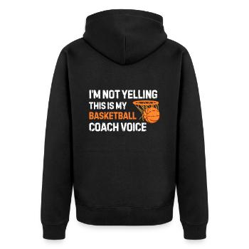 I'm Not Yelling Basketball Coach Voice - Veste à capuche bio Premium Unisexe - noir - Dos - Nico (187cm)
