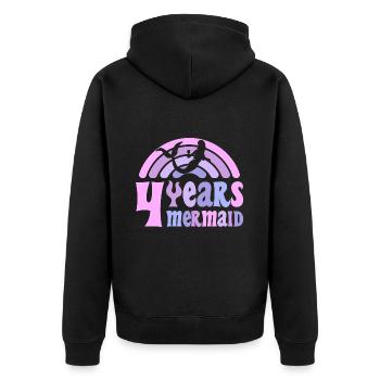 4 Anniversaire Fille 4 ans Sirène - Veste à capuche bio Premium Unisexe - noir - Dos - Nico (187cm)