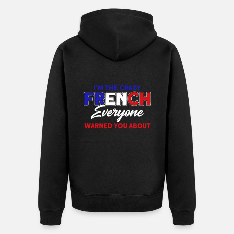 Français Drapeau Français Roots Cadeau - Veste à capuche bio Premium Unisexe - noir
