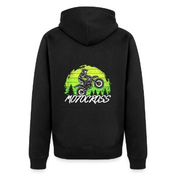 Dirtbike Moto Motard Garçons Enfants Motocross - Veste à capuche bio Premium Unisexe - noir - Dos - Nico (187cm)