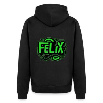 Felix Name Graffiti green - Unisex Premium Organic Zip Hoodie - black - Back - Nico (187cm)