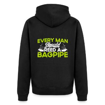Bagpipes Bagpipes Bagpipes Gift - Unisex Premium Organic Zip Hoodie - black - Back - Nico (187cm)