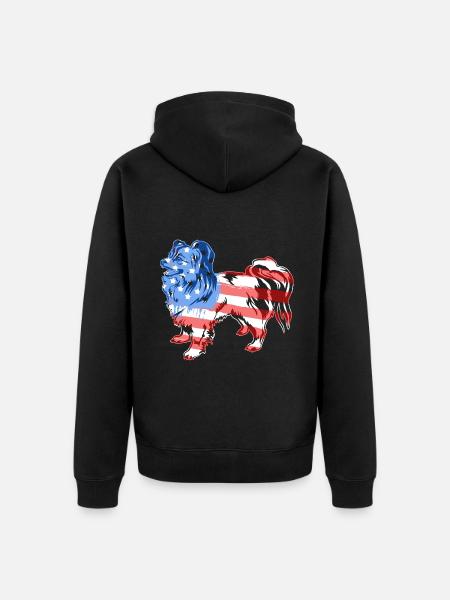 Papillon Papillon Flag - Unisex Premium Organic Zip Hoodie - black
