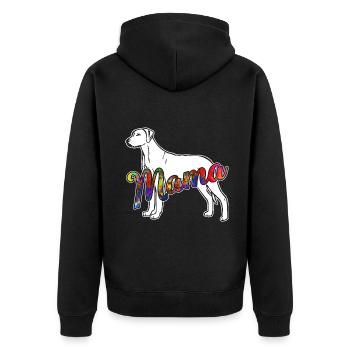 Rhodesian Ridgeback Rhodesian Ridgeback Mama - Unisex Premium Organic Zip Hoodie - black - Back - Nico (187cm)