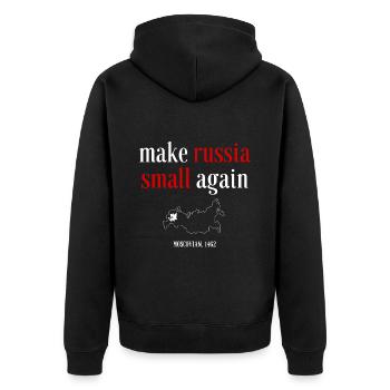 Moscovia 1462 Make Russia Small Again - Unisex Premium Bio Zip Hoodie - Schwarz - Hinten - Nico (187cm)