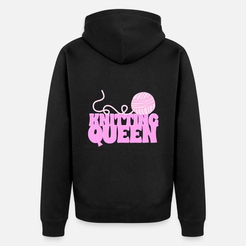 La reine du tricot - Veste à capuche bio Premium Unisexe - noir