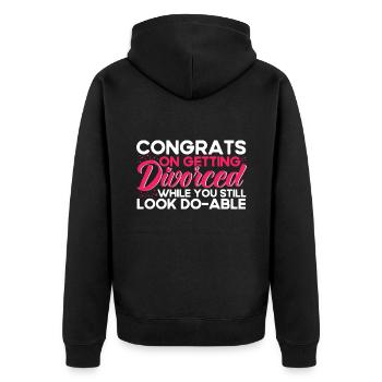 Divorce Divorcé Don divorcé - Veste à capuche bio Premium Unisexe - noir - Dos - Nico (187cm)