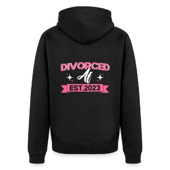 Geschiedene Ex Partner Geschieden Geschenk - Unisex Premium Bio Zip Hoodie - Schwarz - Hinten - Nico (187cm)