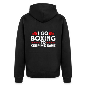I go to boxing to stay sane Box - Unisex Premium Organic Zip Hoodie - black - Back - Nico (187cm)